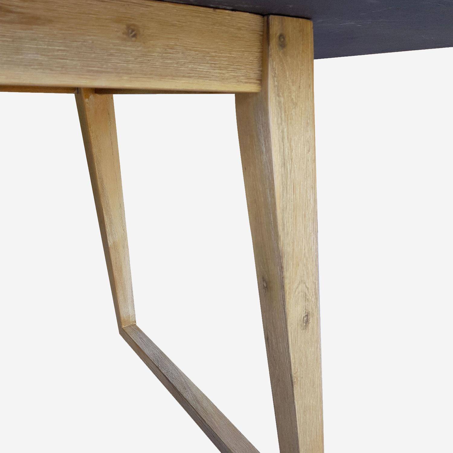 BORNEO 200 cm Faserzement-Gartentisch und 6 weiße CELEBES skandinavische Sessel weiß Photo4