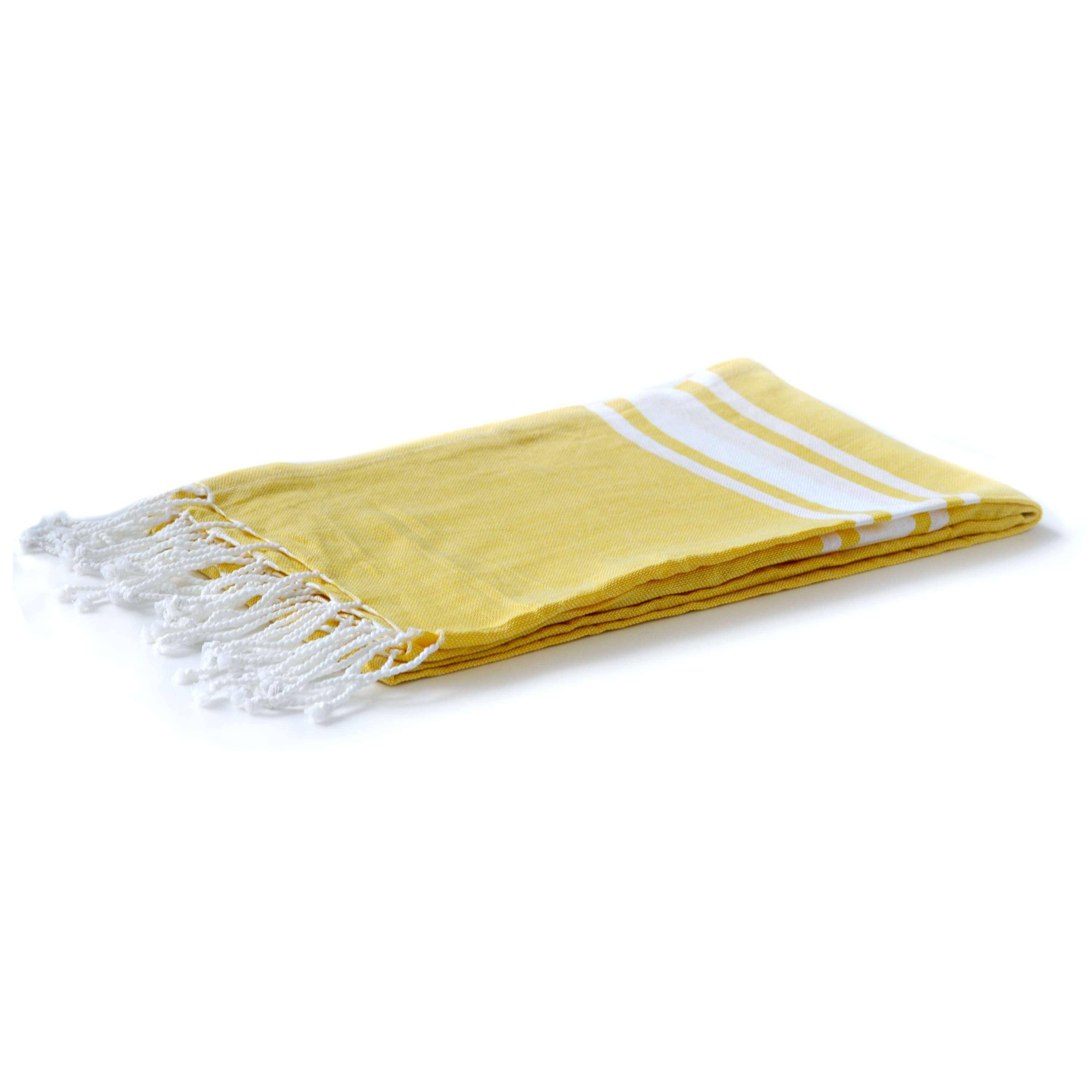 Fouta – 190x100cm – Geel, Tunesische handdoek, 100% katoen, rechthoekig Photo2