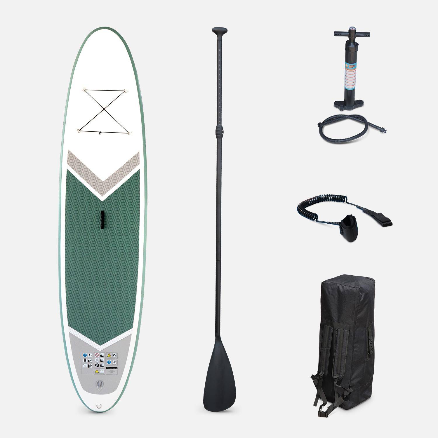 Opblaasbare stand-up paddle RICO pack 10'10" met hogedrukpomp, peddel, leash en opbergzak Photo1